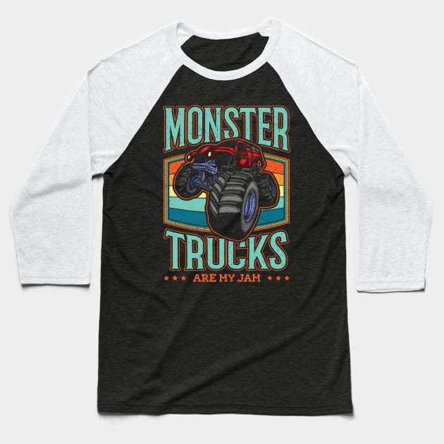 Monster Truck are my Jam Vintage Trucker Baseball T-Shirt by aneisha